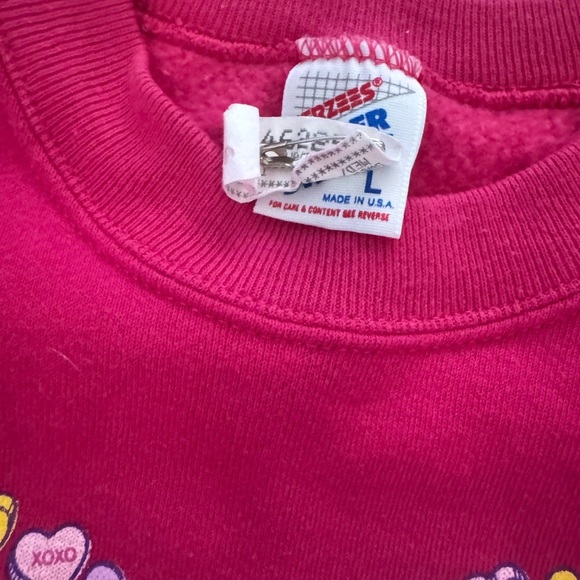 Vintage conversation hearts Sweatshirt pink size large - Picture 3 of 3